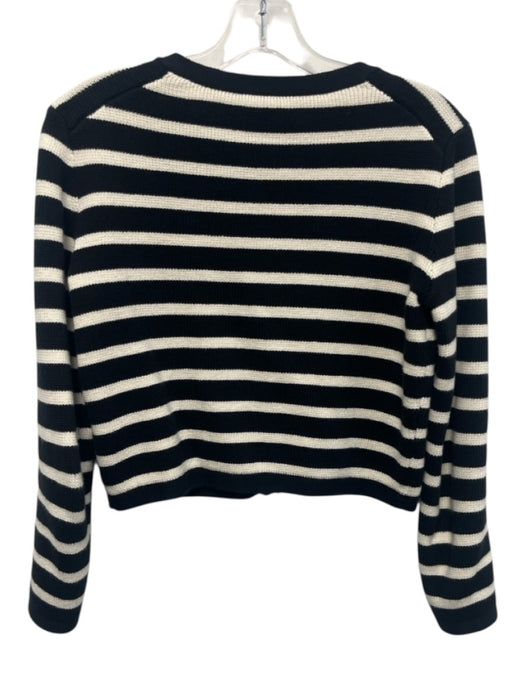 J Crew Size XXS Black & White Cotton Horizontal Stripes Long Sleeve Cardigan Black & White / XXS