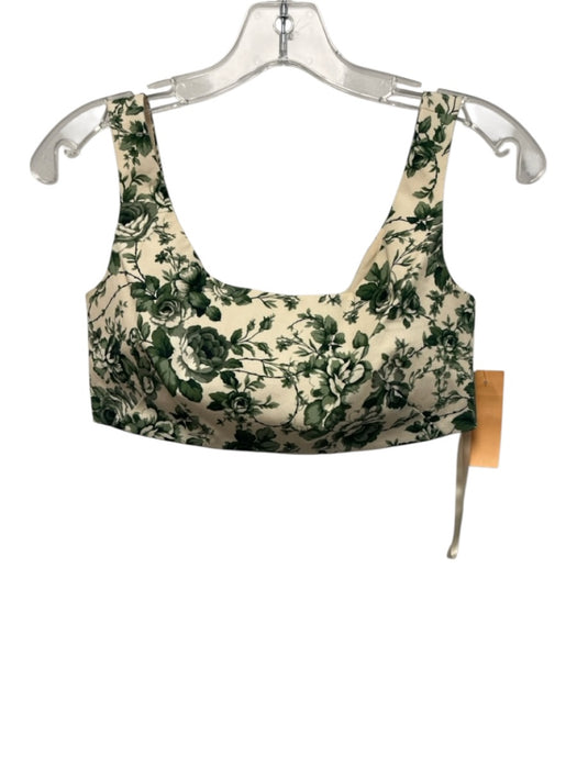 Antonio Melani Size 0 Cream & Green Cotton Floral Pleated High Rise Skirt Set Cream & Green / 0