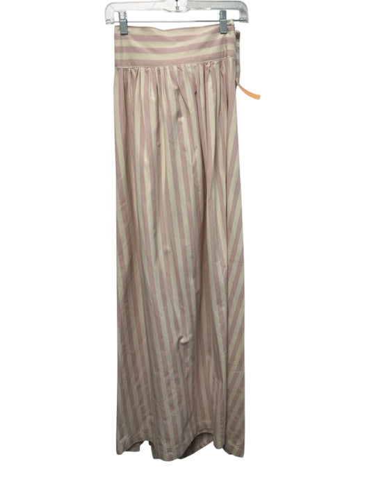 Mrs. Francoise Size XXS Light Pink & Cream Cotton Vertical Stripes Skirt Light Pink & Cream / XXS