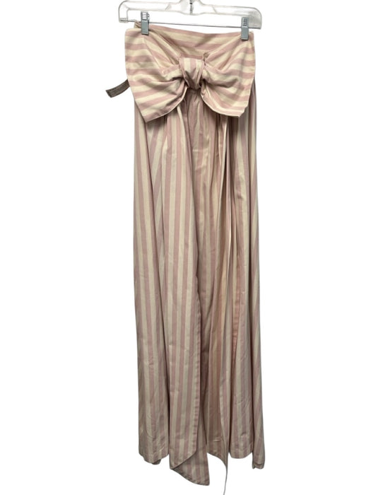 Mrs. Francoise Size XXS Light Pink & Cream Cotton Vertical Stripes Skirt Light Pink & Cream / XXS