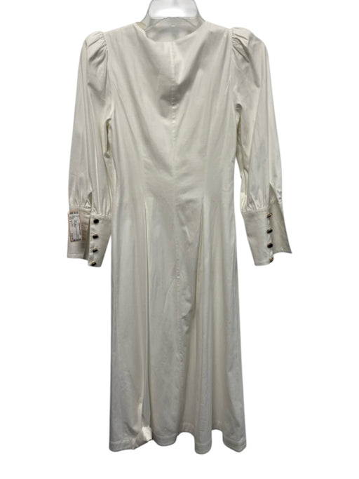 Reformation Size 0 White Cotton Button Front Long Sleeve Maxi Dress White / 0