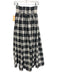 Mrs. Francoise Size XXS Black & White Wool & Polyester Plaid Pleated Maxi Skirt Black & White / XXS