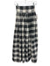 Mrs. Francoise Size XXS Black & White Wool & Polyester Plaid Pleated Maxi Skirt Black & White / XXS