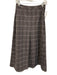 Tuckernuck Size 0 Navy Blue, Taupe, Gray Polyester Blend Flannel Midi Skirt Navy Blue, Taupe, Gray / 0