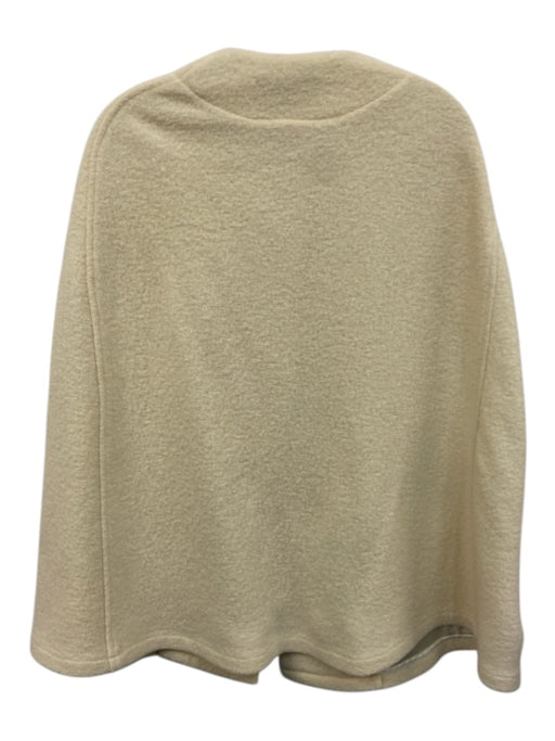 Marta Scarampi Cream Virgin Wool 3 Button Drop Shoulder Covered Buttons Cape Cream / P