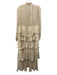 Shona Joy Size 4 Cream & Black Polyester Polka Dots Tiered Drawstring Maxi Dress Cream & Black / 4