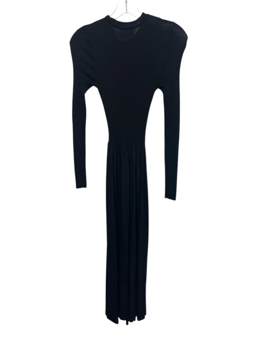Who What Wear Size XS Black Rayon Ribbed Drop Waist Long Sleeve Maxi Dress Black / XS