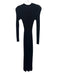 Who What Wear Size XS Black Rayon Ribbed Drop Waist Long Sleeve Maxi Dress Black / XS