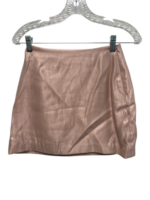 Reformation Size 2 Blush Pink Viscose Shimmer Puff Shoulder Cap Sleeve Skirt Set Blush Pink / 2