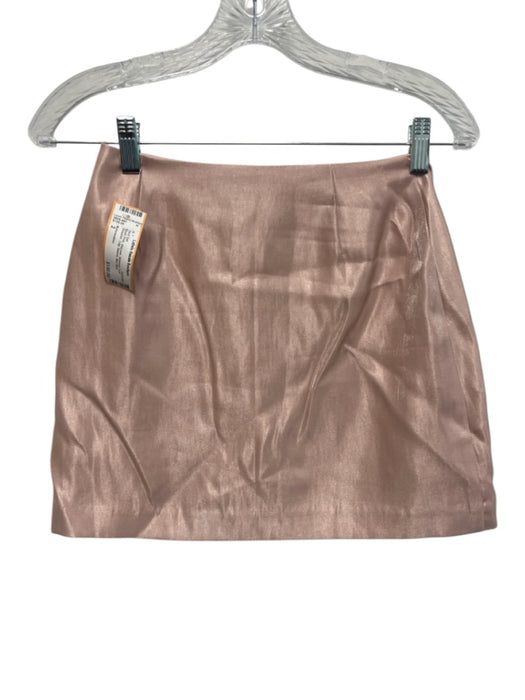 Reformation Size 2 Blush Pink Viscose Shimmer Puff Shoulder Cap Sleeve Skirt Set Blush Pink / 2