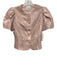 Reformation Size 2 Blush Pink Viscose Shimmer Puff Shoulder Cap Sleeve Skirt Set Blush Pink / 2