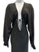 Christopher Esber Size 4 Black Silk Side Cut Out V Neck Long Sleeve Maxi Dress Black / 4