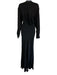 Christopher Esber Size 4 Black Silk Side Cut Out V Neck Long Sleeve Maxi Dress Black / 4
