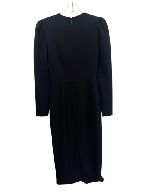 Antonio Melani Size 0 Black Polyester Tinsel Tassel Long Sleeve Maxi Dress Black / 0