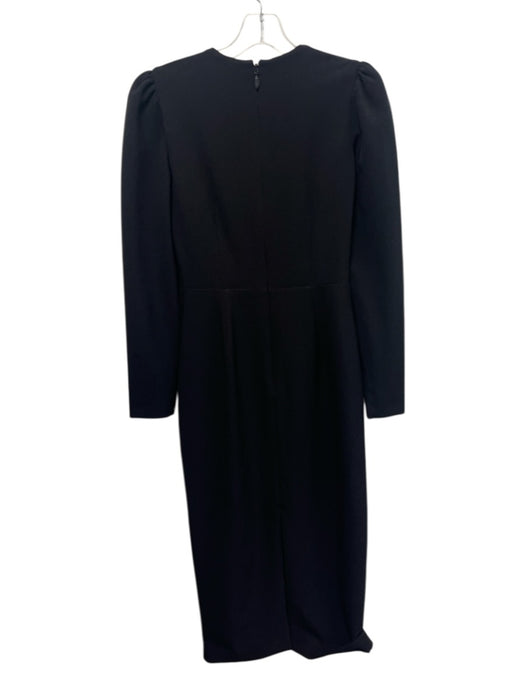 Antonio Melani Size 0 Black Polyester Tinsel Tassel Long Sleeve Maxi Dress Black / 0