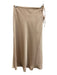 Classic Six NY Size 0 Beige Polyester Tie Waist Slip Skirt Midi Skirt Beige / 0