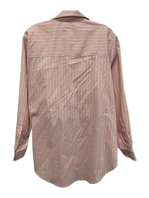 Le Superbe Size XS Blush Pink & White Cotton Pinstripe Jeweled Short Set Blush Pink & White / XS