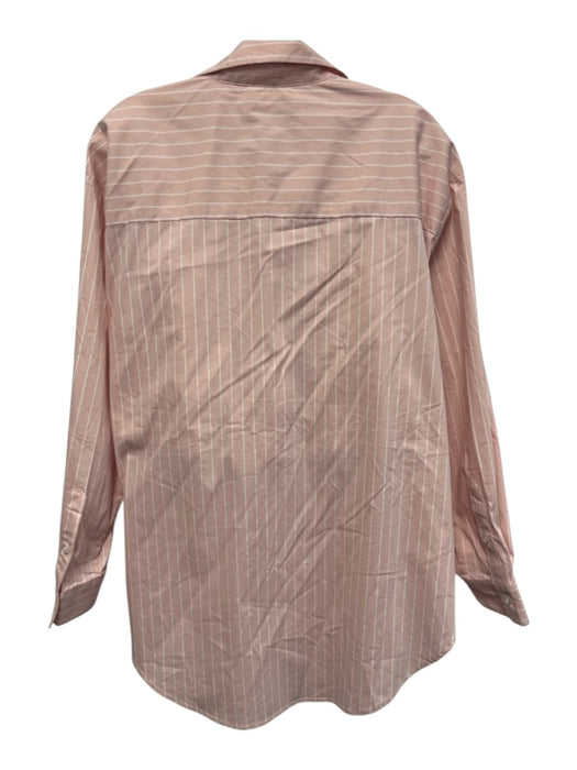 Le Superbe Size XS Blush Pink & White Cotton Pinstripe Jeweled Short Set Blush Pink & White / XS