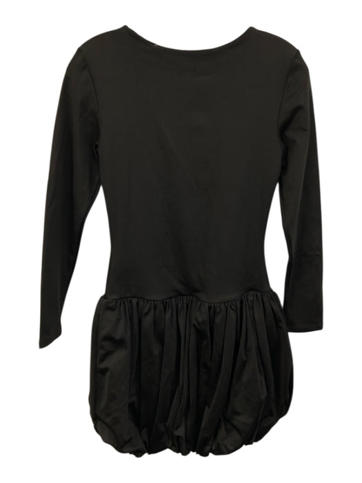 Port De Bras Size S Black Polyamide Blend Square Neck Long Sleeve Mini Dress Black / S