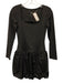 Port De Bras Size S Black Polyamide Blend Square Neck Long Sleeve Mini Dress Black / S