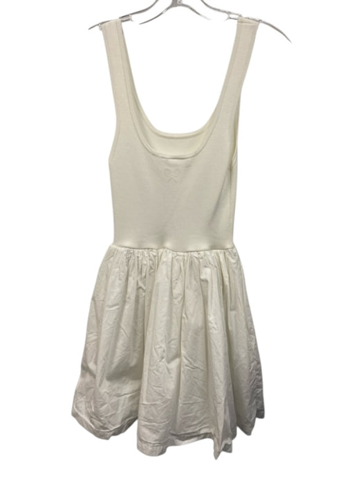The Upside Size XXS White Cotton Fabric Block Tank Dress Flare Hem Mini Dress White / XXS