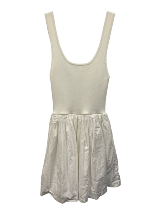 The Upside Size XXS White Cotton Fabric Block Tank Dress Flare Hem Mini Dress White / XXS