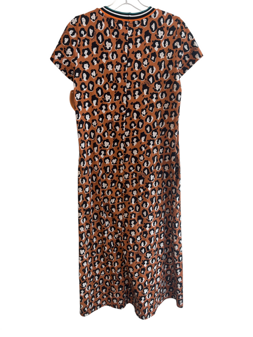 Double J Size XS Orange, Black & white Cotton faces All Over Print Dress Orange, Black & white / XS