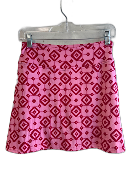 Golftini Size S Red & Pink Polyester High Rise Abstract Print pocket Skort Skirt Red & Pink / S