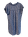 Thread & Supply Size Small Blue & White Linen & Rayon Long Sleeve Collared Dress Blue & White / Small