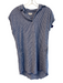 Thread & Supply Size Small Blue & White Linen & Rayon Long Sleeve Collared Dress Blue & White / Small