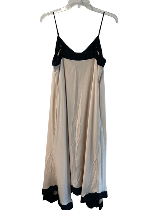 Evereve Size Small Black & Cream Polyester Blend V Neck Color Block Dress Black & Cream / Small
