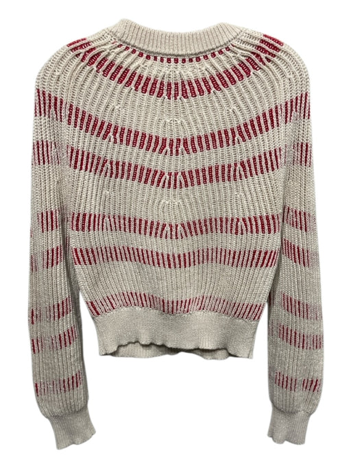 Kut From The Kloth Size S Beige & Red Polyester Stripe Chunky Knit Sweater Beige & Red / S