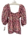 Ganni Size 36 Pink, Orange, Green Polyester Long Balloon Sleeve Floral Top Pink, Orange, Green / 36