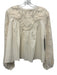 Tuckernuck Size Small Cream White Cotton Long puff sleeve Floral Embroidery Top Cream White / Small