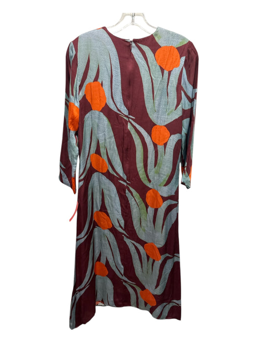 Oliphant Size XS Blue, Red, Orange 3/4 Sleeve Abstract Print 3/4 Sleeve Dress Blue, Red, Orange / XS