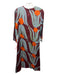 Oliphant Size XS Blue, Red, Orange 3/4 Sleeve Abstract Print 3/4 Sleeve Dress Blue, Red, Orange / XS
