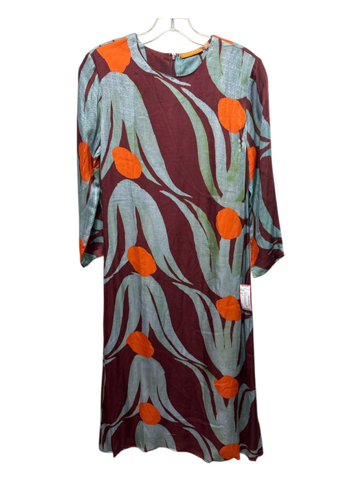 Oliphant Size XS Blue, Red, Orange 3/4 Sleeve Abstract Print 3/4 Sleeve Dress Blue, Red, Orange / XS
