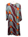 Oliphant Size XS Blue, Red, Orange 3/4 Sleeve Abstract Print 3/4 Sleeve Dress Blue, Red, Orange / XS