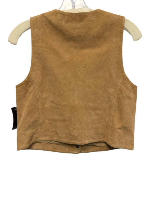 Sezane Size 36 Tan Goat Suede Sleeveless 3 button Vest Tan / 36
