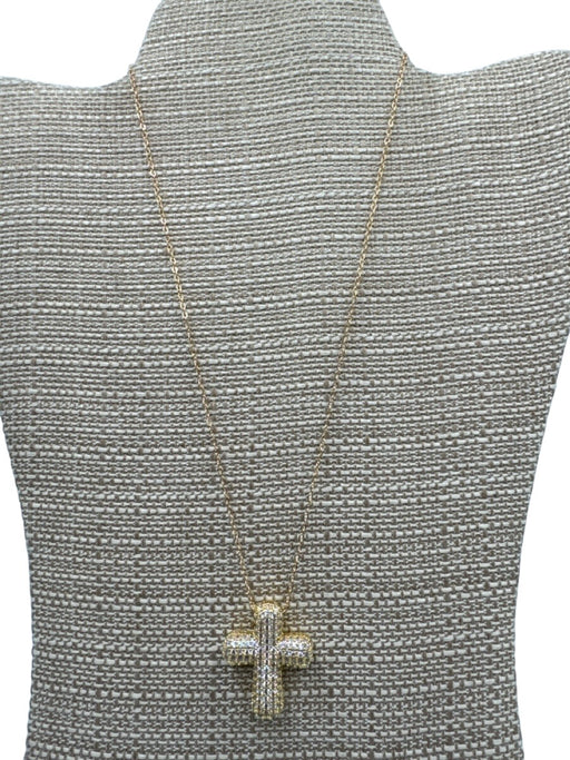 Crystal Avenue Gold & Multi 18K Plated cross Rhinestone Necklace Gold & Multi