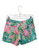 Lilly Pulitzer Size 00 Green & Pink Rayon Blend Front Zip Floral Shorts Green & Pink / 00
