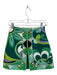 Zara Size XS Green & Aqua No Fabric Tag Side Zip Abstract Print Above knee Skirt Green & Aqua / XS