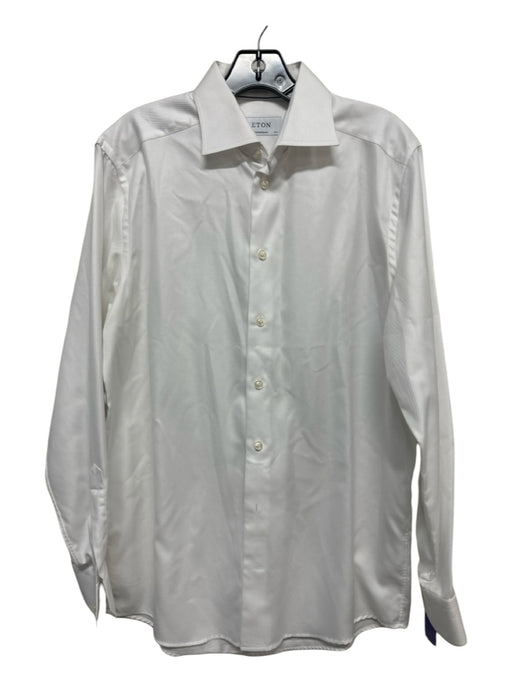 Eton Size 15.5 White Cotton Solid Button up Men's Long Sleeve Shirt 15.5