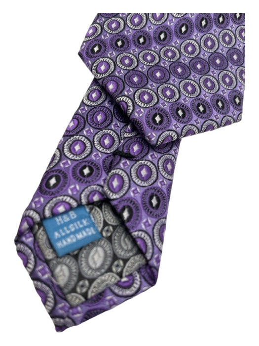 Haines & Bonner Purple & Silver Silk Medallion Men's Ties