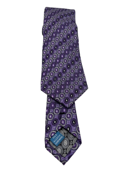 Haines & Bonner Purple & Silver Silk Medallion Men's Ties