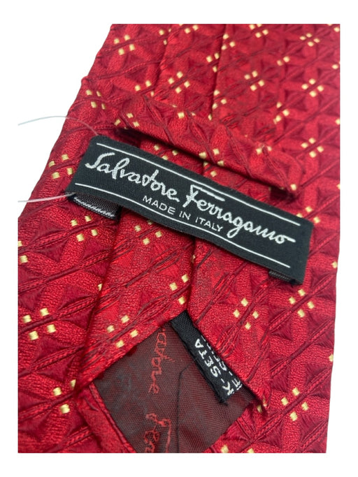 Ferragamo Red & Gold Silk Abstract Men's Ties