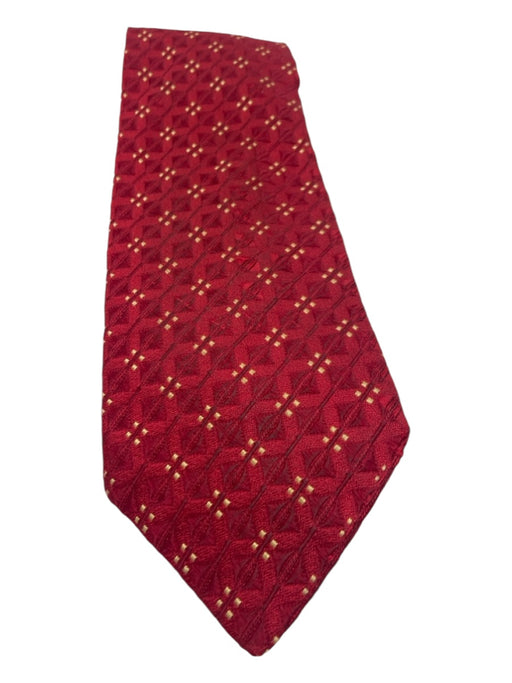 Ferragamo Red & Gold Silk Abstract Men's Ties