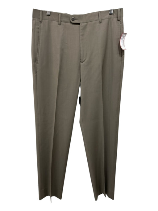 Zanella Size 33 Dark Tan Wool Solid Dress Men's Pants Dark Tan / 33