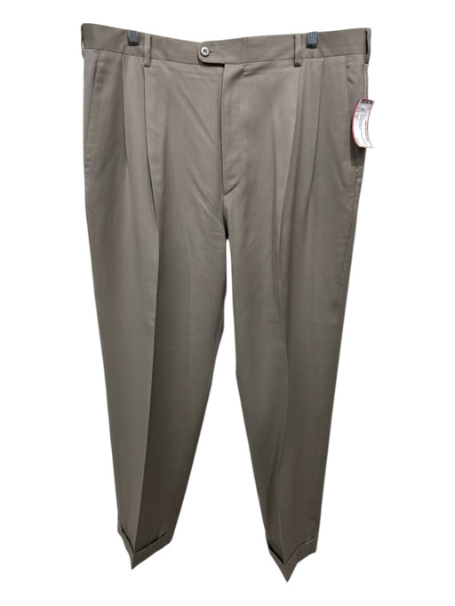 Zanella Size 36 Tan Wool Solid Dress Pleats Men's Pants Tan / 36