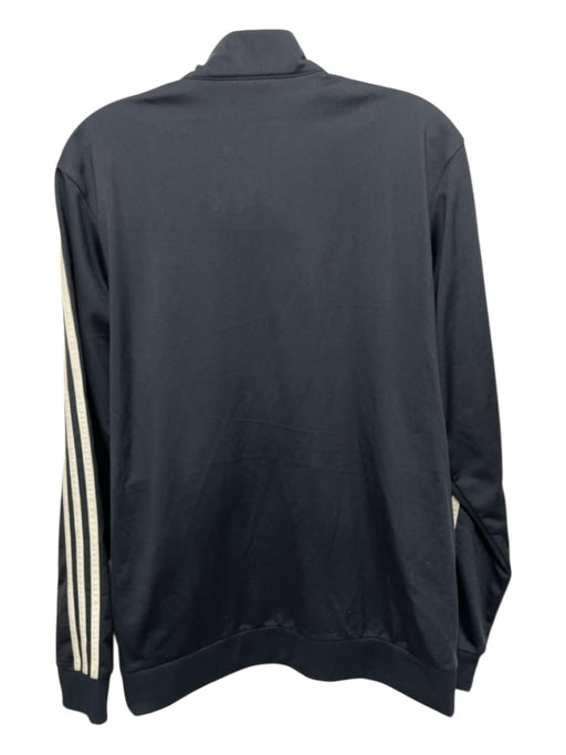 Adidas Size M Blue & White Polyethylene Solid Zipper Men's Jacket Blue & White / M